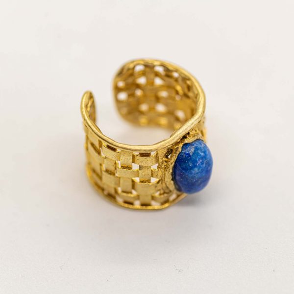 Anello canestrato con lapislazzuli