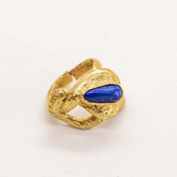 Anello corda annodata con lapis a goccia