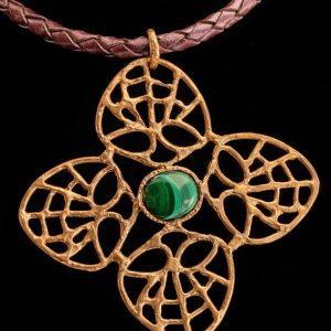 Collana fiore a petalo con malachite